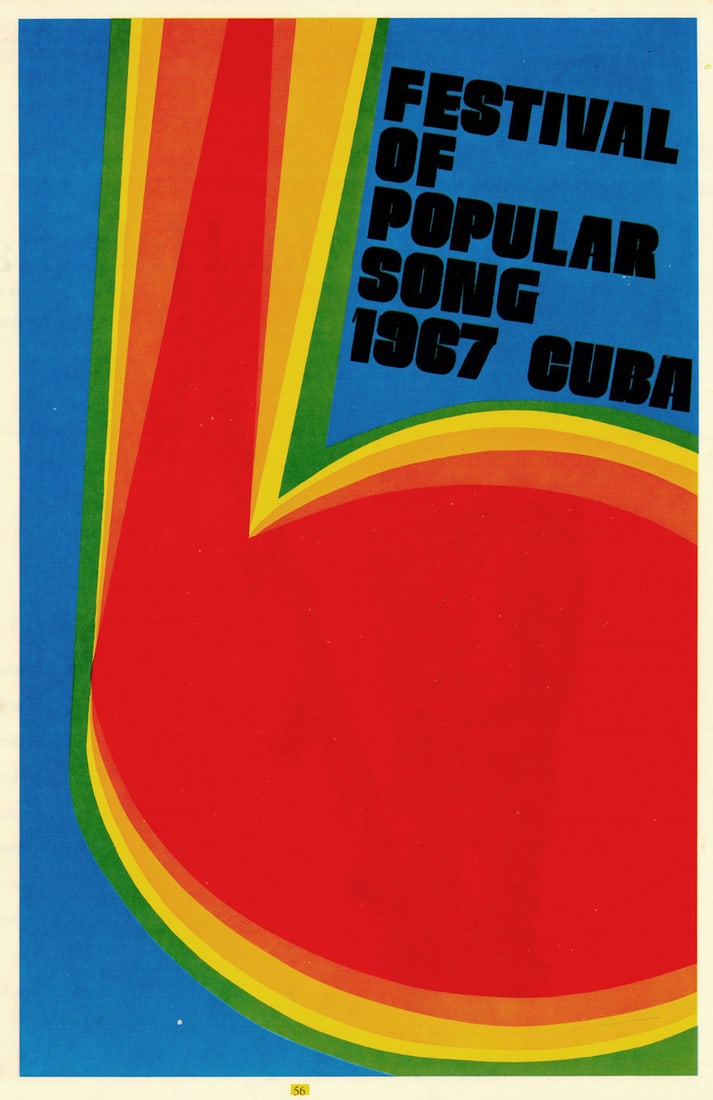 Festival of Popular Song 1967 Cuba. Red quaver. Cuban music festival poster 1967 (1 of 1)