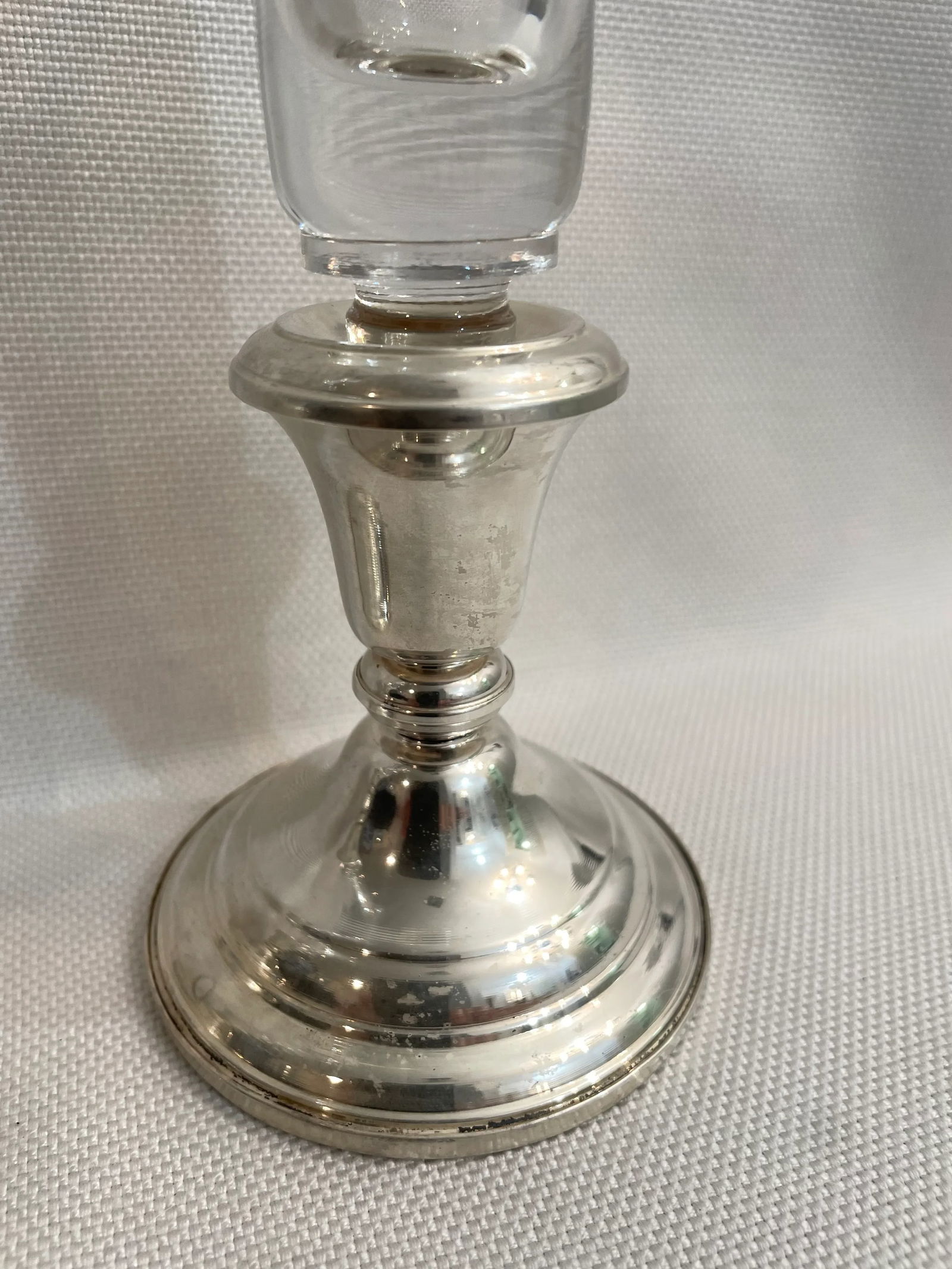 Early 20th Century Frank M Whiting Sterling Silver and Blown Glass Bud Vases - a Pair - 4