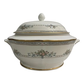 1990's Mikasa Bone China "Bridal Bouquet" Covered Serve Bowl