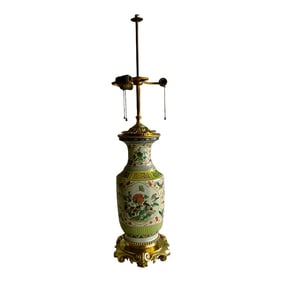 19th Century Large Chinese Vase Bronze Mounted Lamp