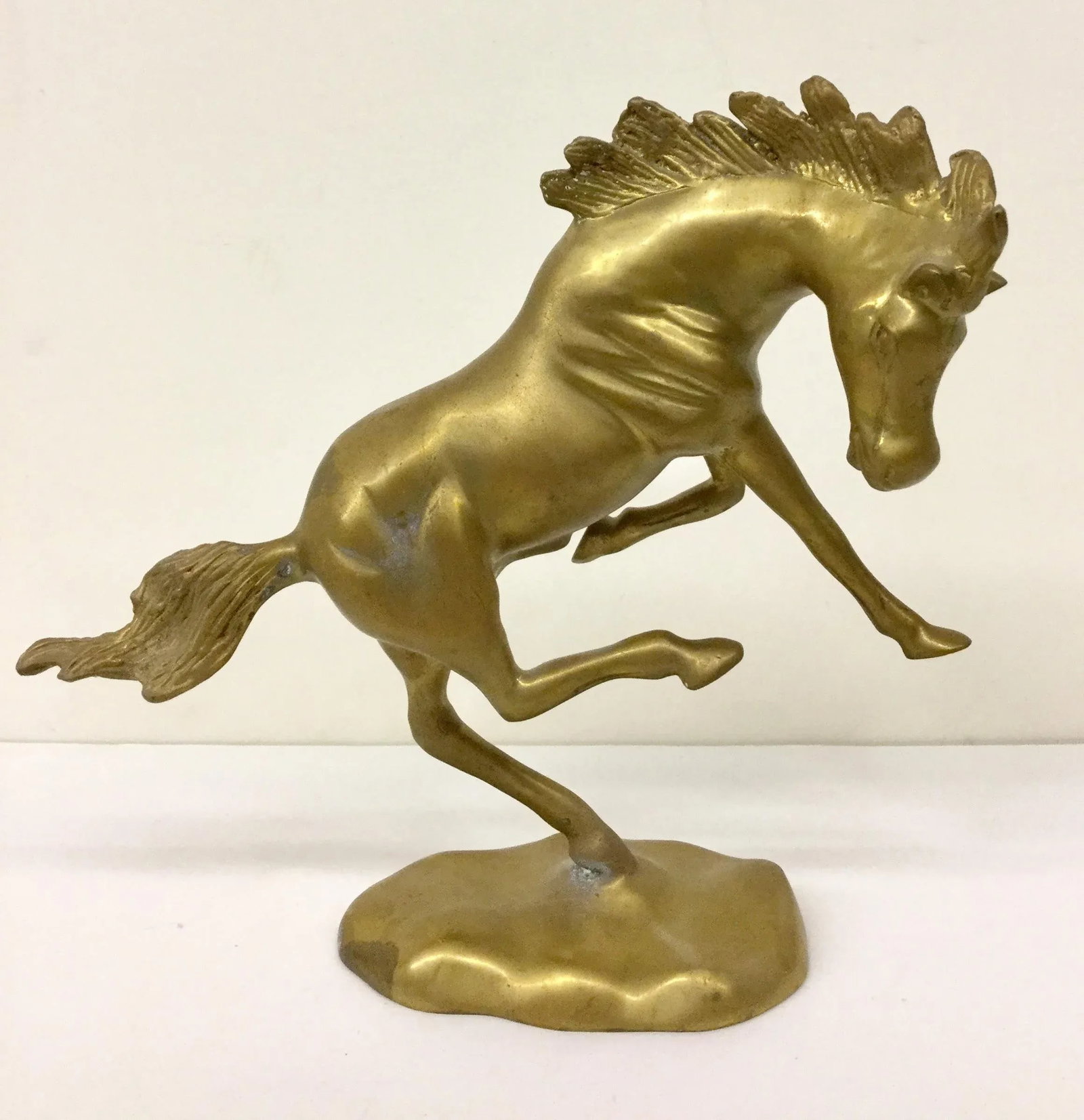 Solid Brass Wild Horse Sculpture - 11