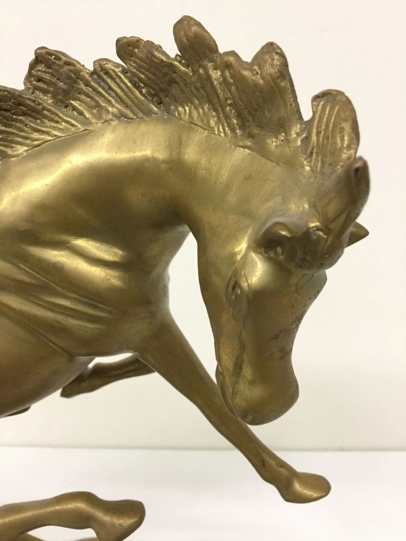 Solid Brass Wild Horse Sculpture - 2