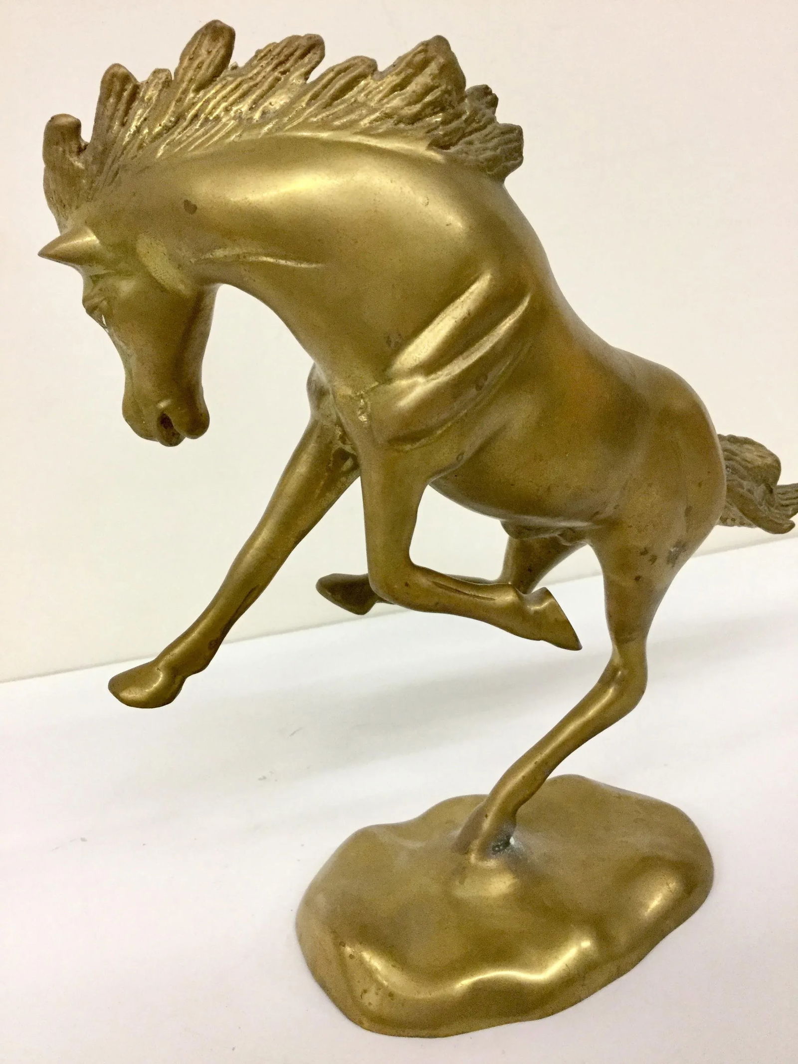 Solid Brass Wild Horse Sculpture - 5