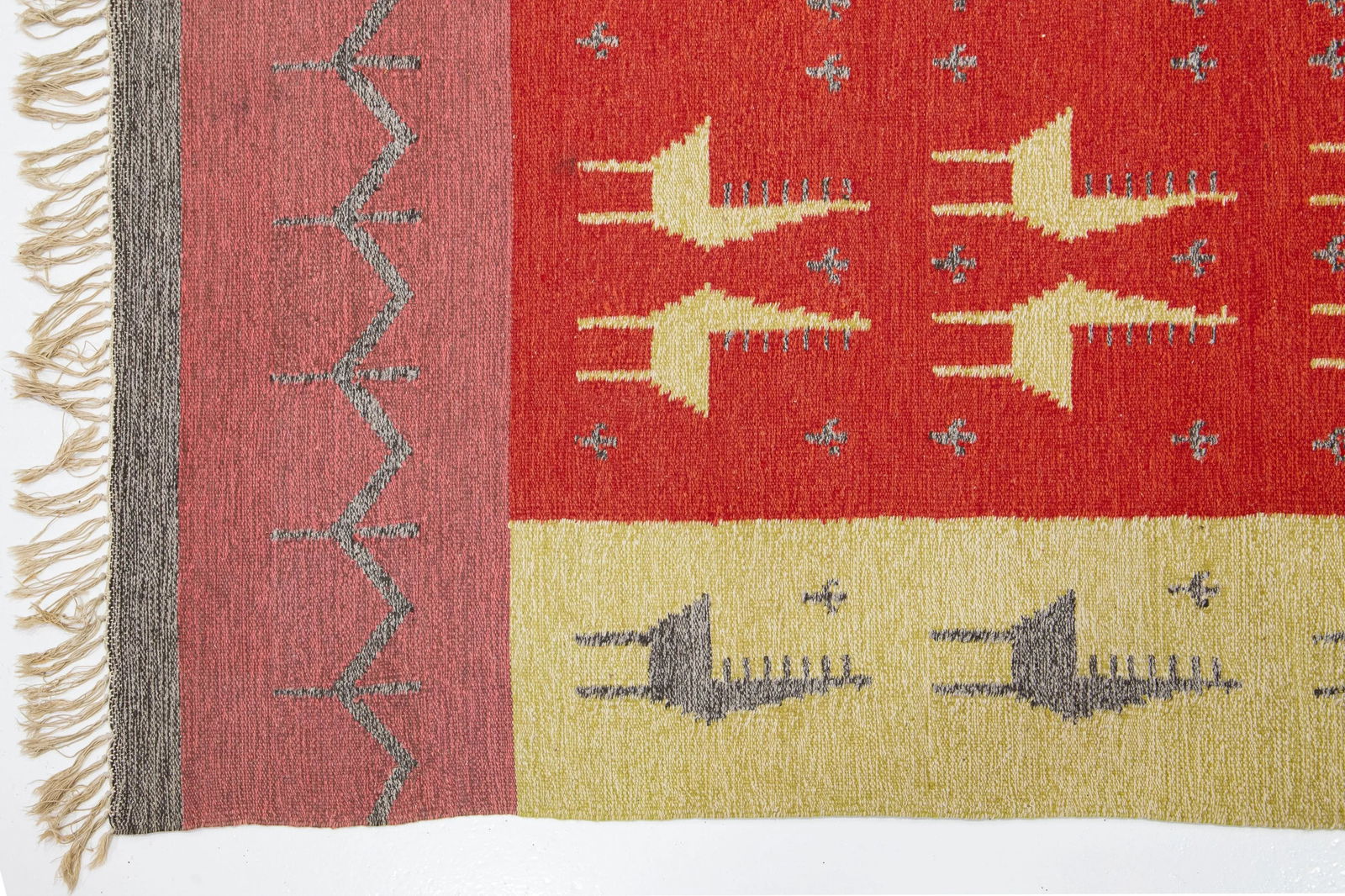 1960s Vintage Kilim Handmade Multicolor Geometric Wool Rug - 4