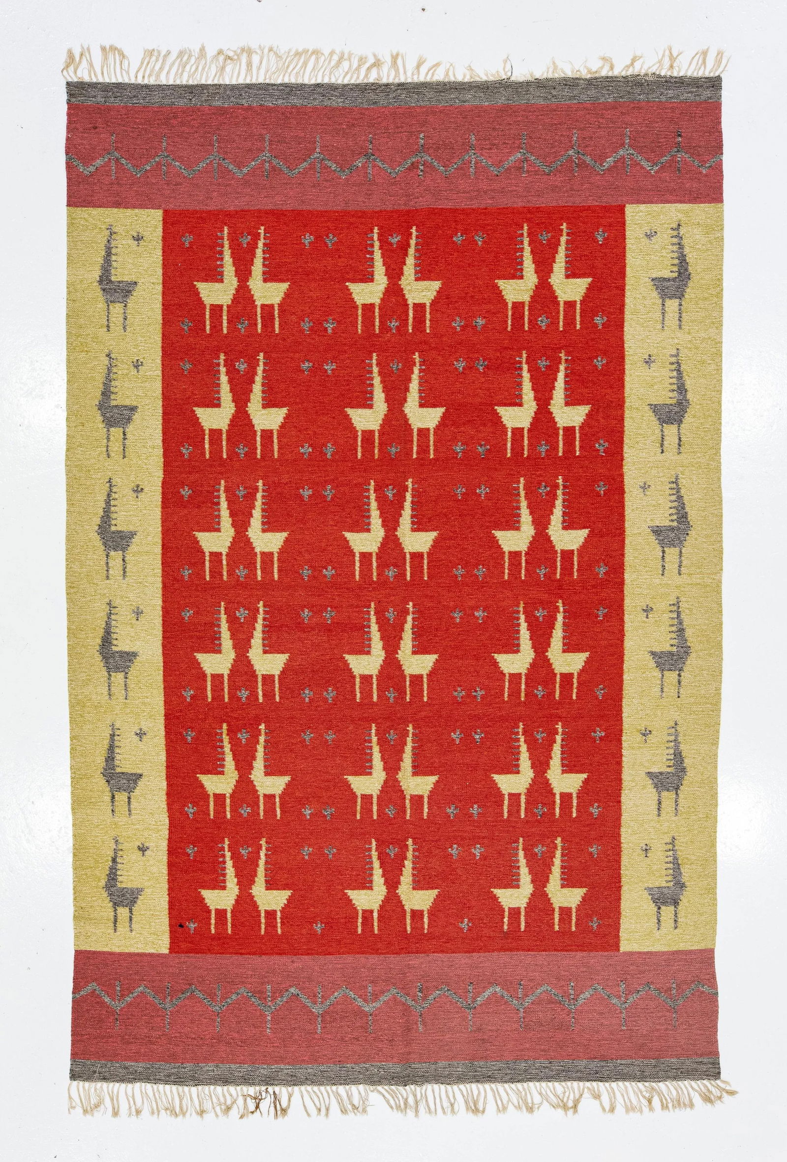 1960s Vintage Kilim Handmade Multicolor Geometric Wool Rug - 7