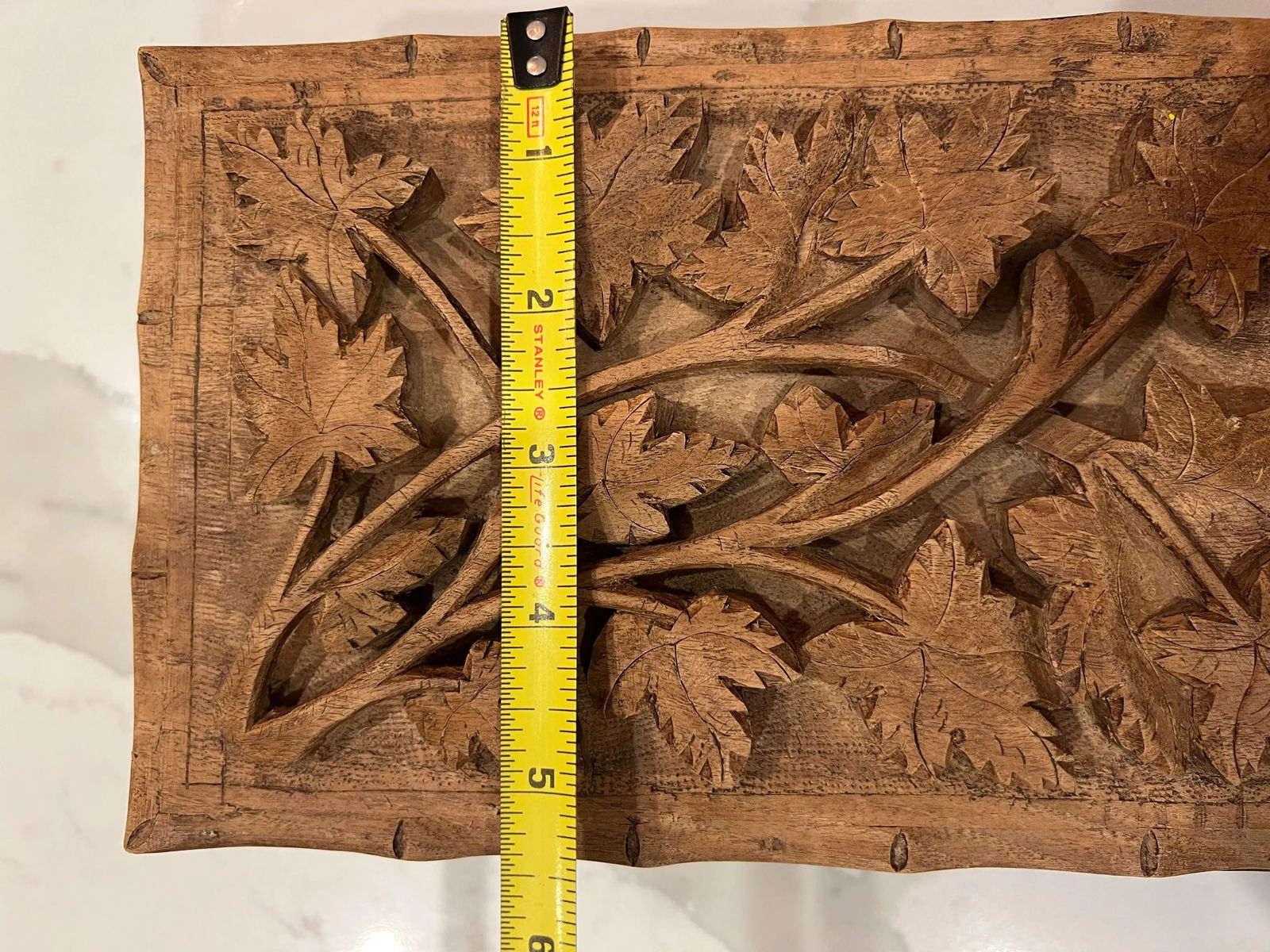 Vintage Hand Carved Walnut Box - 10