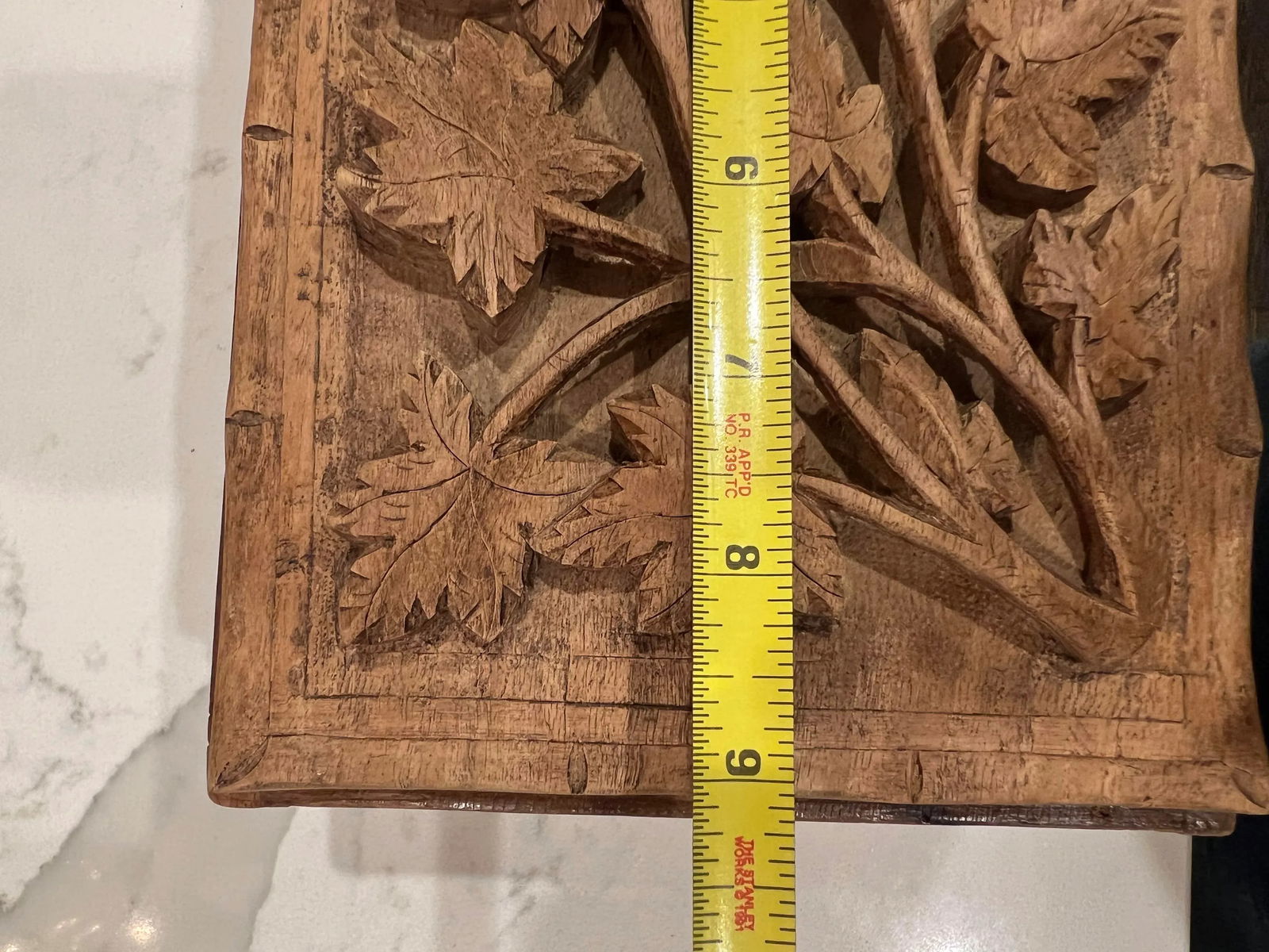 Vintage Hand Carved Walnut Box - 11