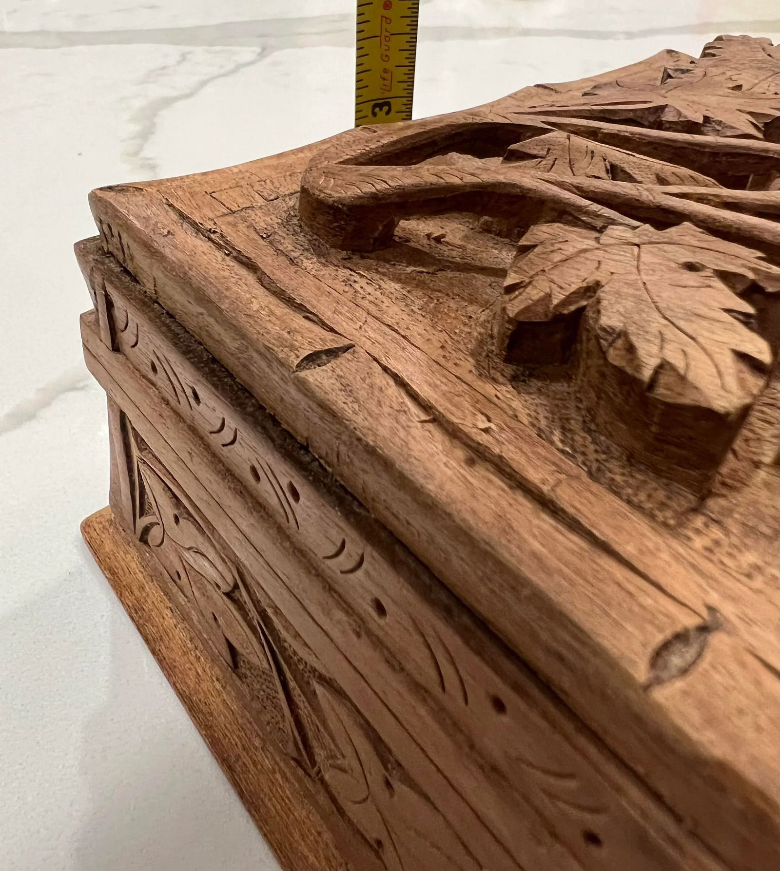 Vintage Hand Carved Walnut Box - 8