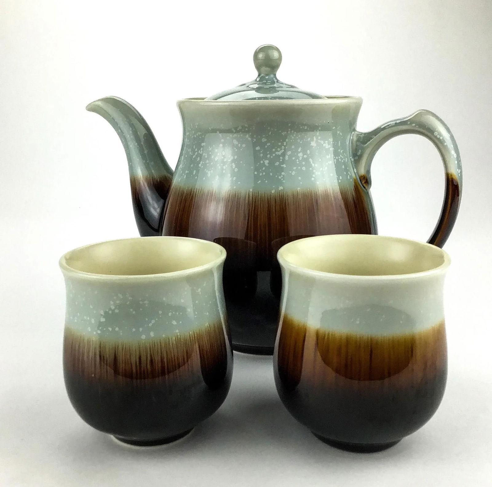 Artisan Created Porcelain Tea Set Signed - 10