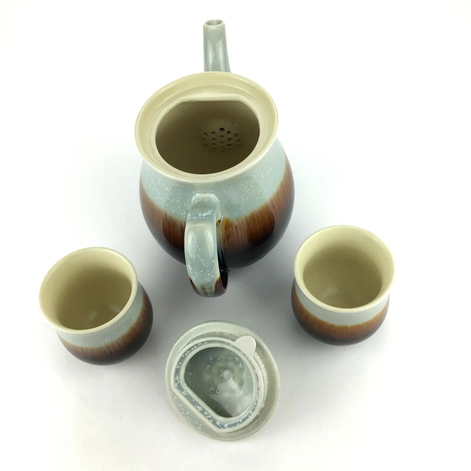 Artisan Created Porcelain Tea Set Signed - 4