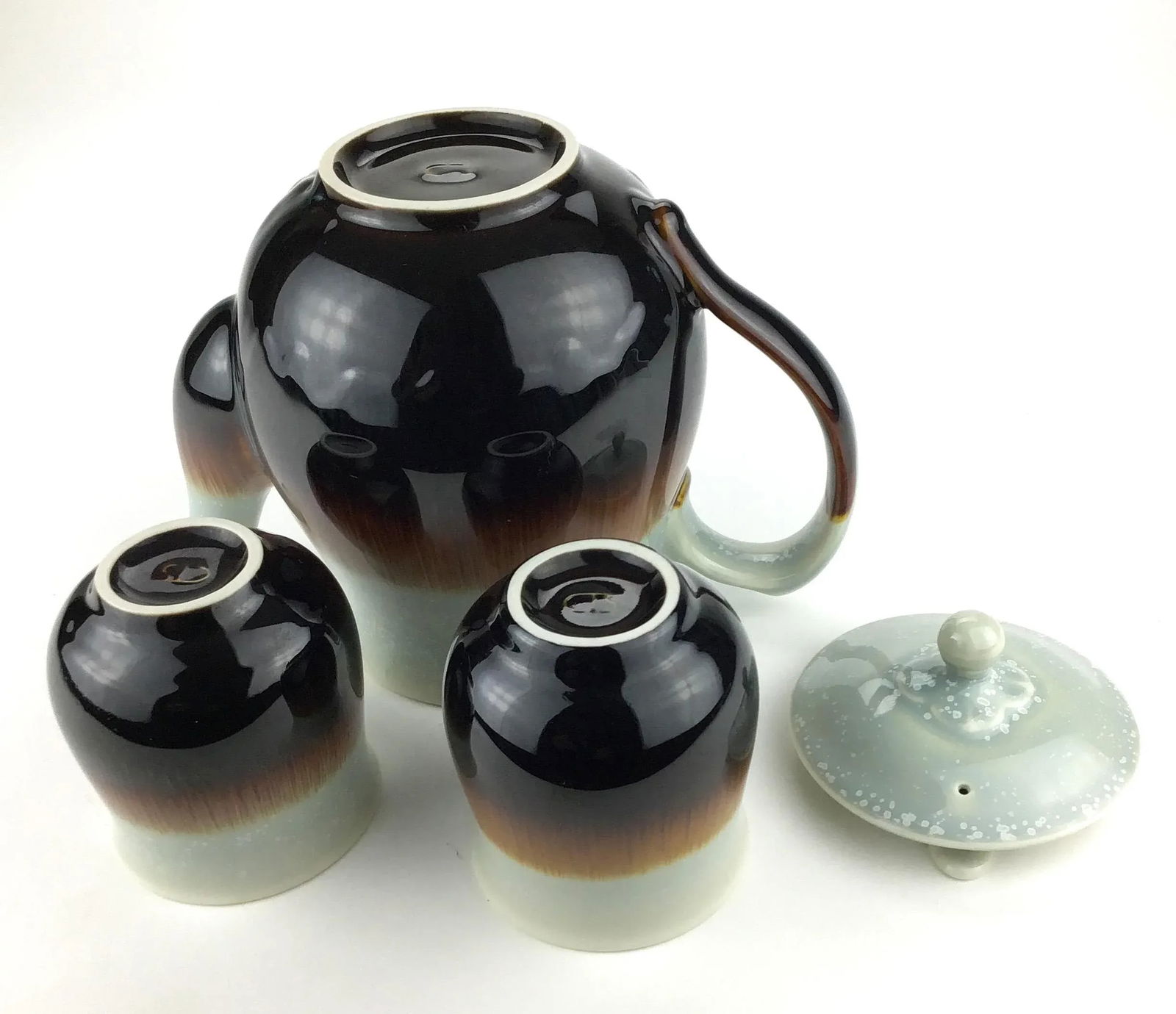 Artisan Created Porcelain Tea Set Signed - 9