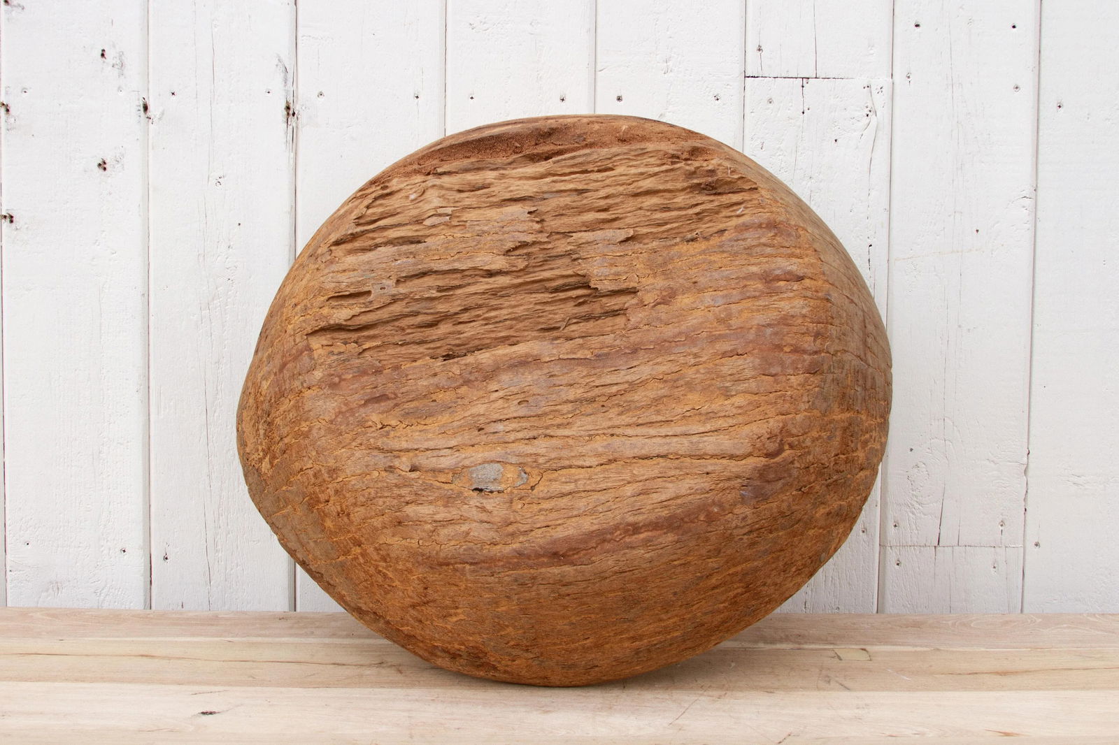 Large 19th Century Wood Dough Bowl - 10