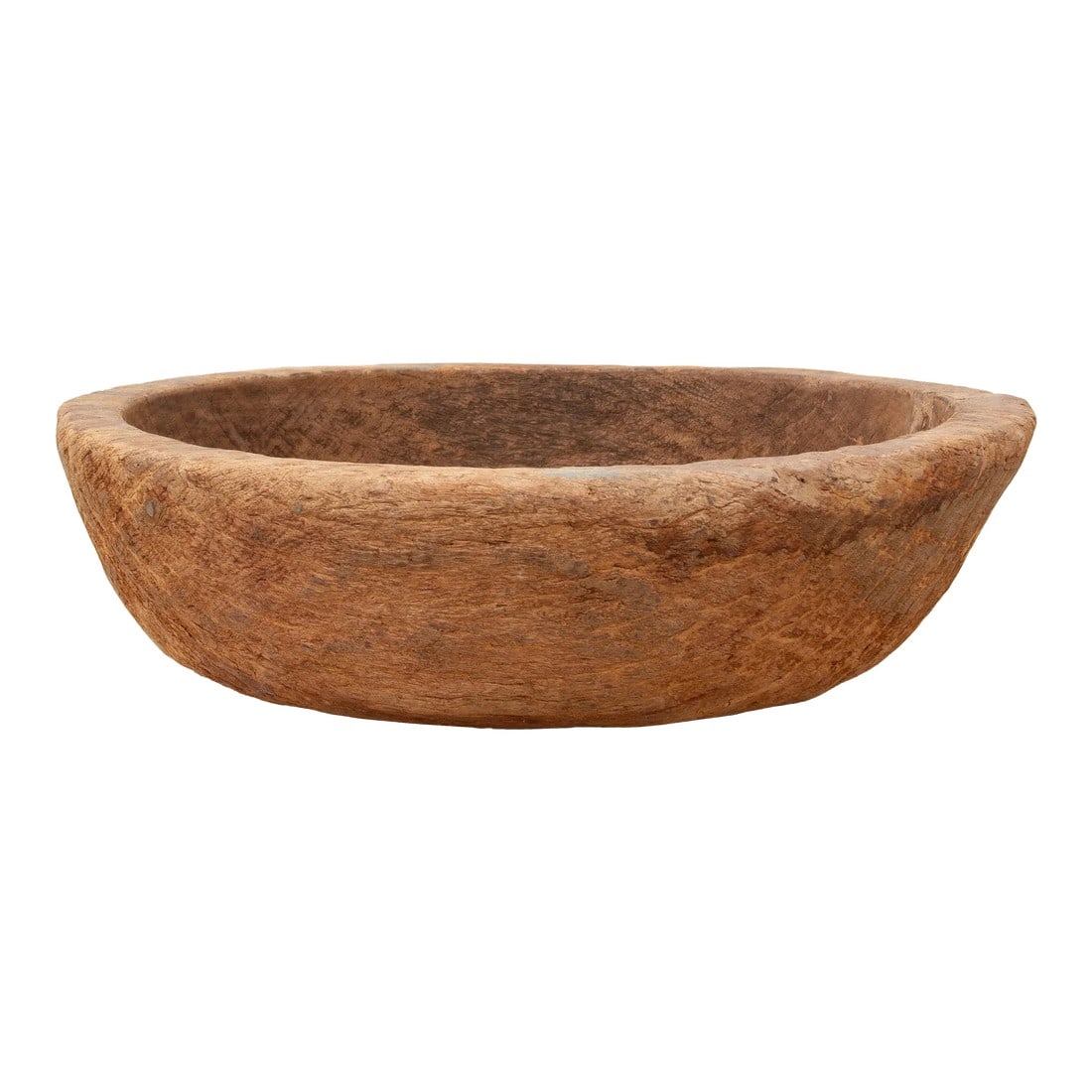 Large 19th Century Wood Dough Bowl: This wonderfully large French antique rustic bowl was originally used to prepare dough and has been used for many many years which gives it an aged but interesting look. This rare oversize wooden