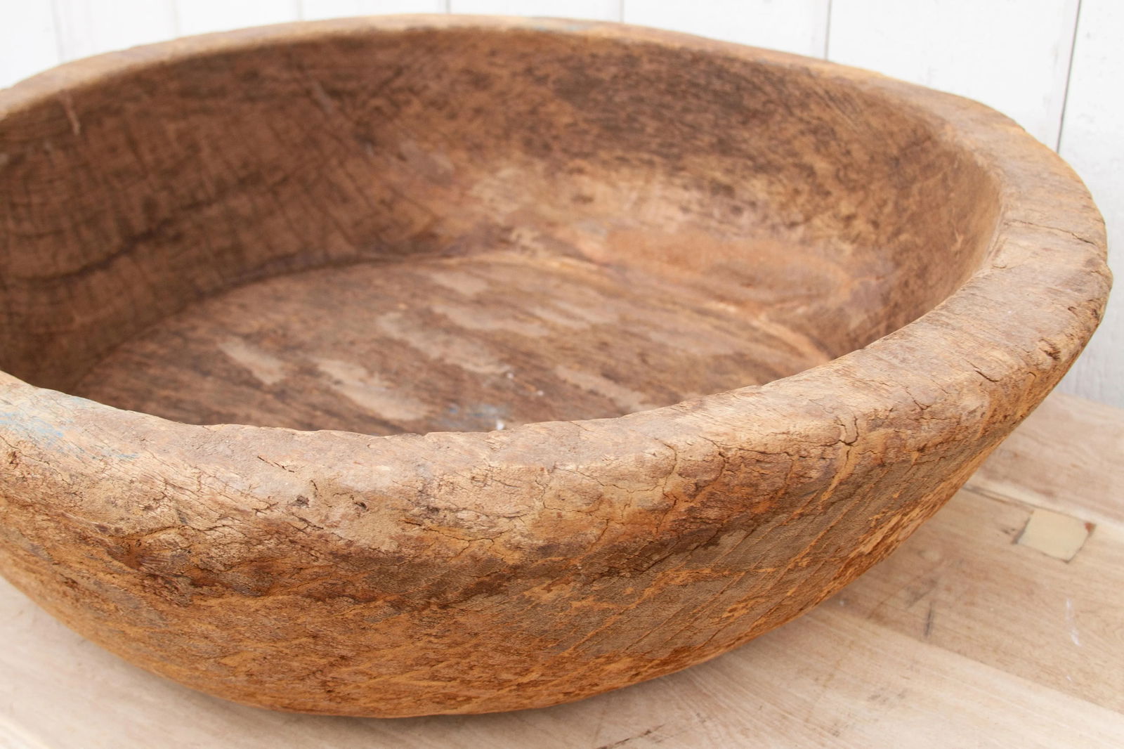 Large 19th Century Wood Dough Bowl - 5