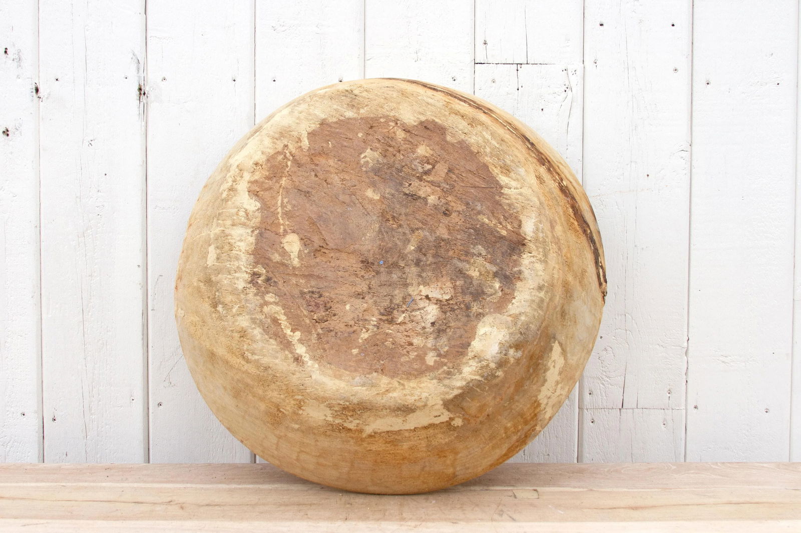 Antique French Bleached Wood Bowl - 7