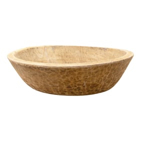 Grand French Farmhouse Bleached Wooden Bowl