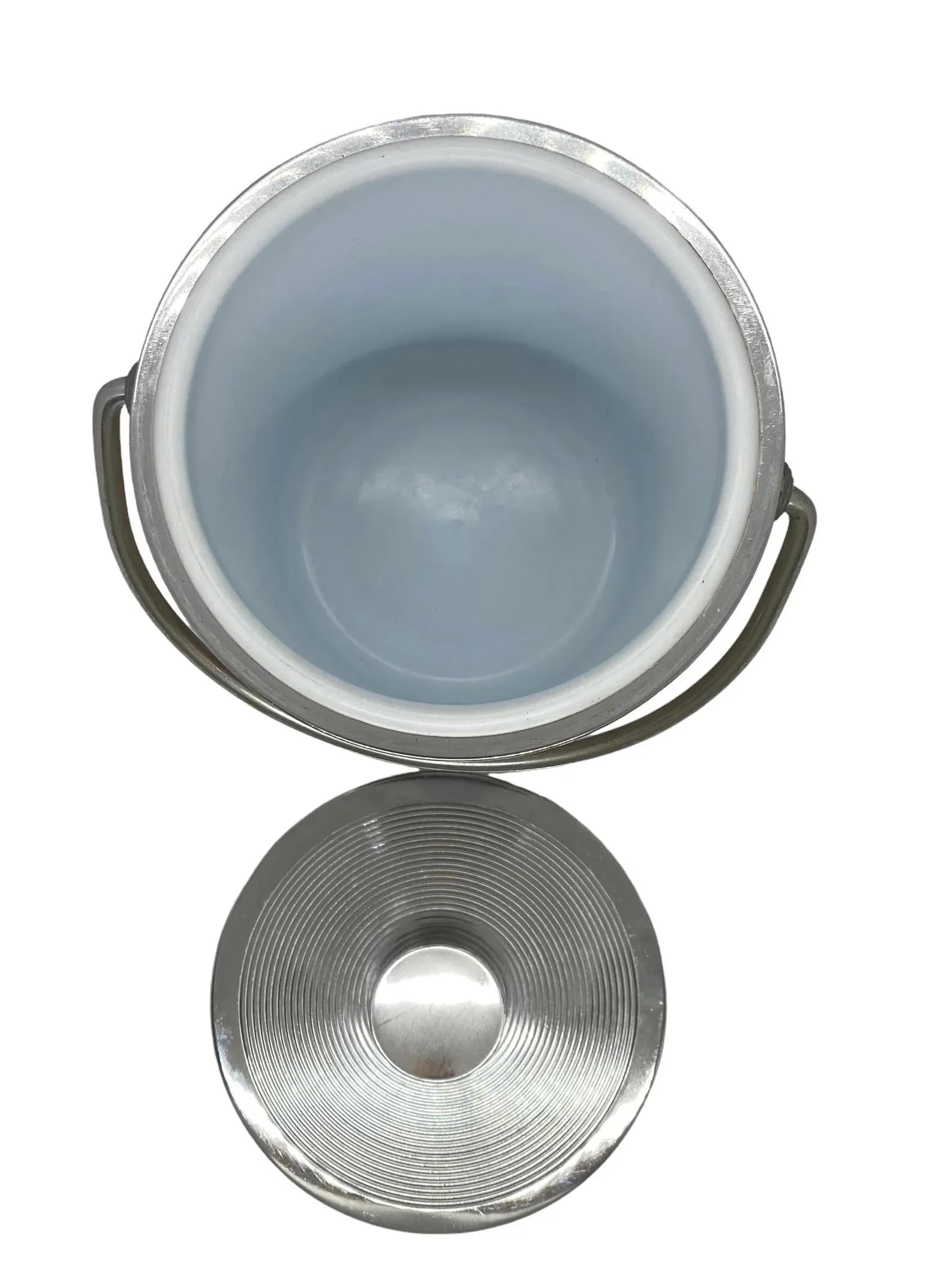 Mid 20th Century Small Polychrome Plastic and Chrome Italian Ice Bucket With Liquor Labels Design - 8