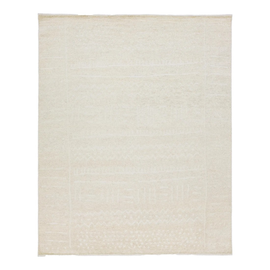 2020s Natural Beige Moroccan Style Modern Wool Rug With Tribal Motif (1 of 8)