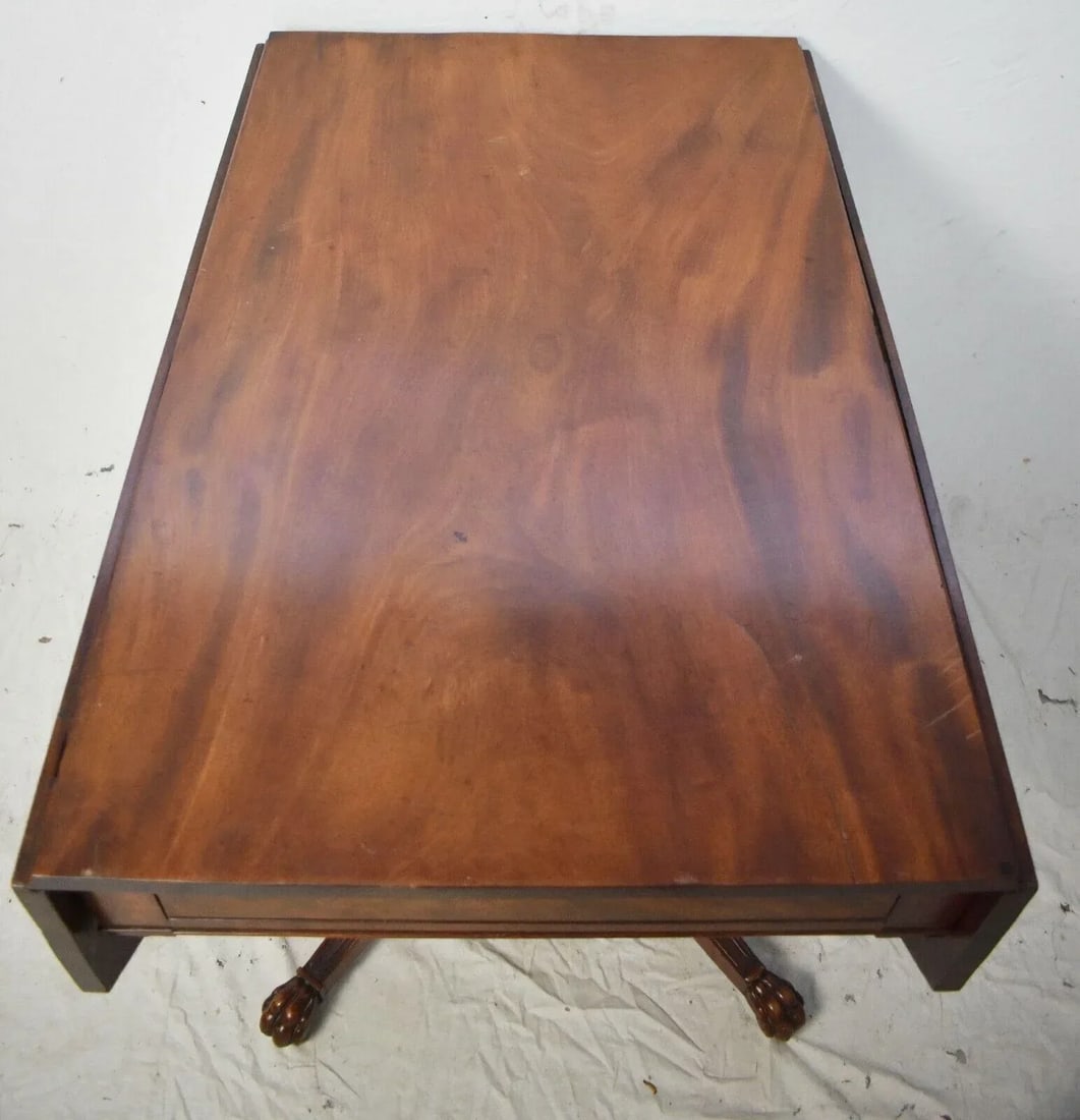 Federal Period Mahogany Drop Leaf Carved Table New York Att. to Duncan Phyfe - 8