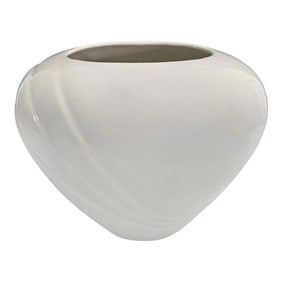 White Large Haeger Swirl Pattern Ceramic Drape Vase