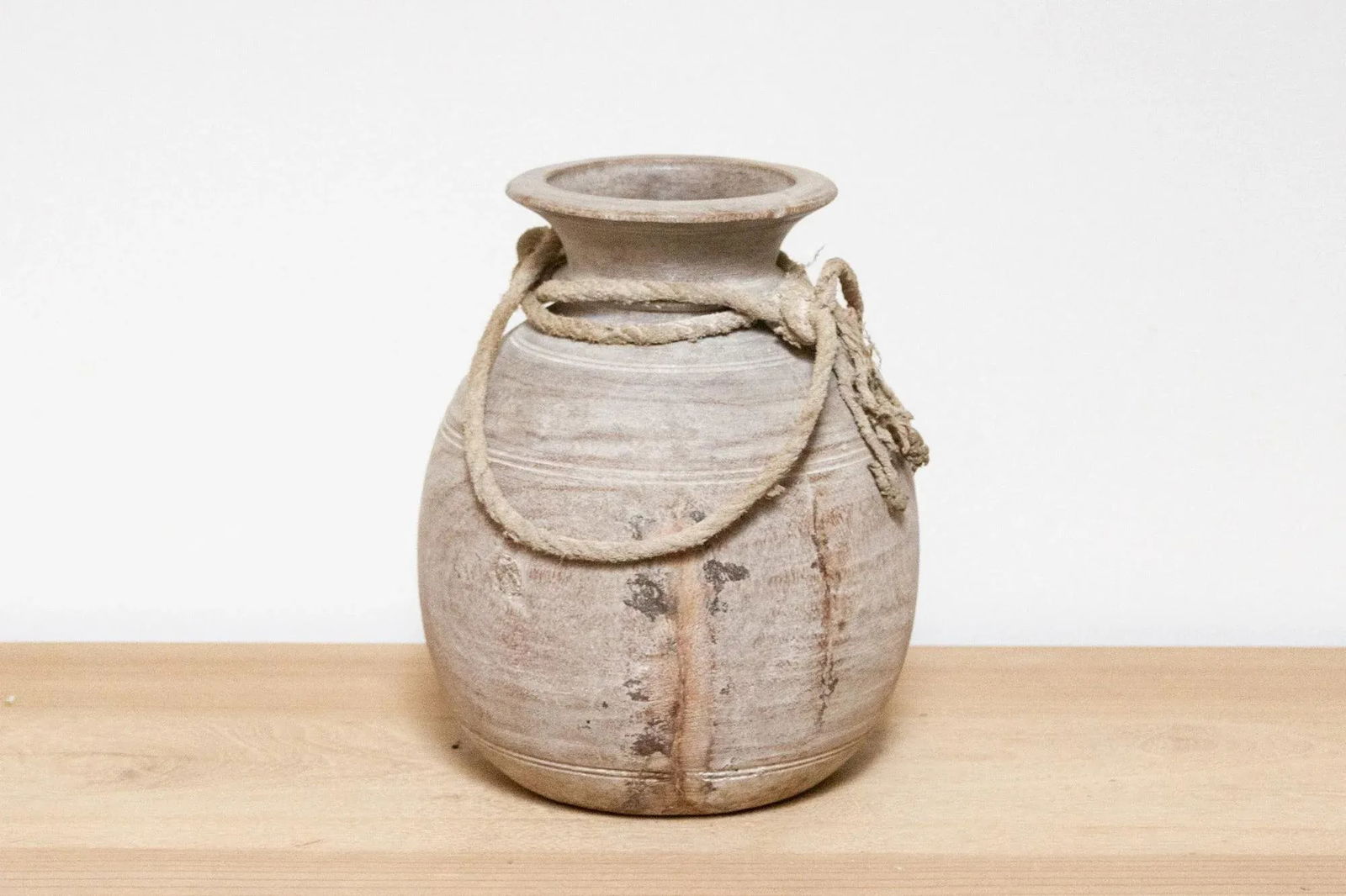 Primitive Handcarved Wooden Pot-Randk - 10