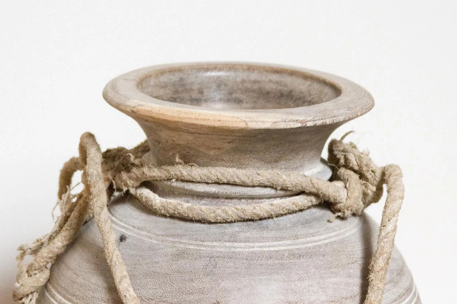 Primitive Handcarved Wooden Pot-Randk - 6