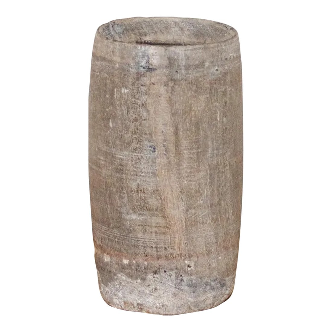 Nepati Water Pot-Mala: This charming antique carved wood pot was crafted from teak and originally used in Village kitchens in North India to serve and store milk and ghee. This old farmhouse pot has a rustic yet organic sun