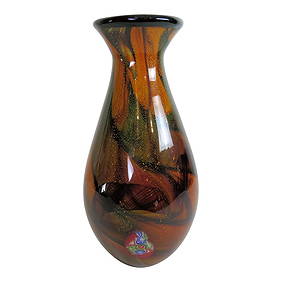 Multiple Color Hand Blown Italian Murano Style Vase (1 of 7)