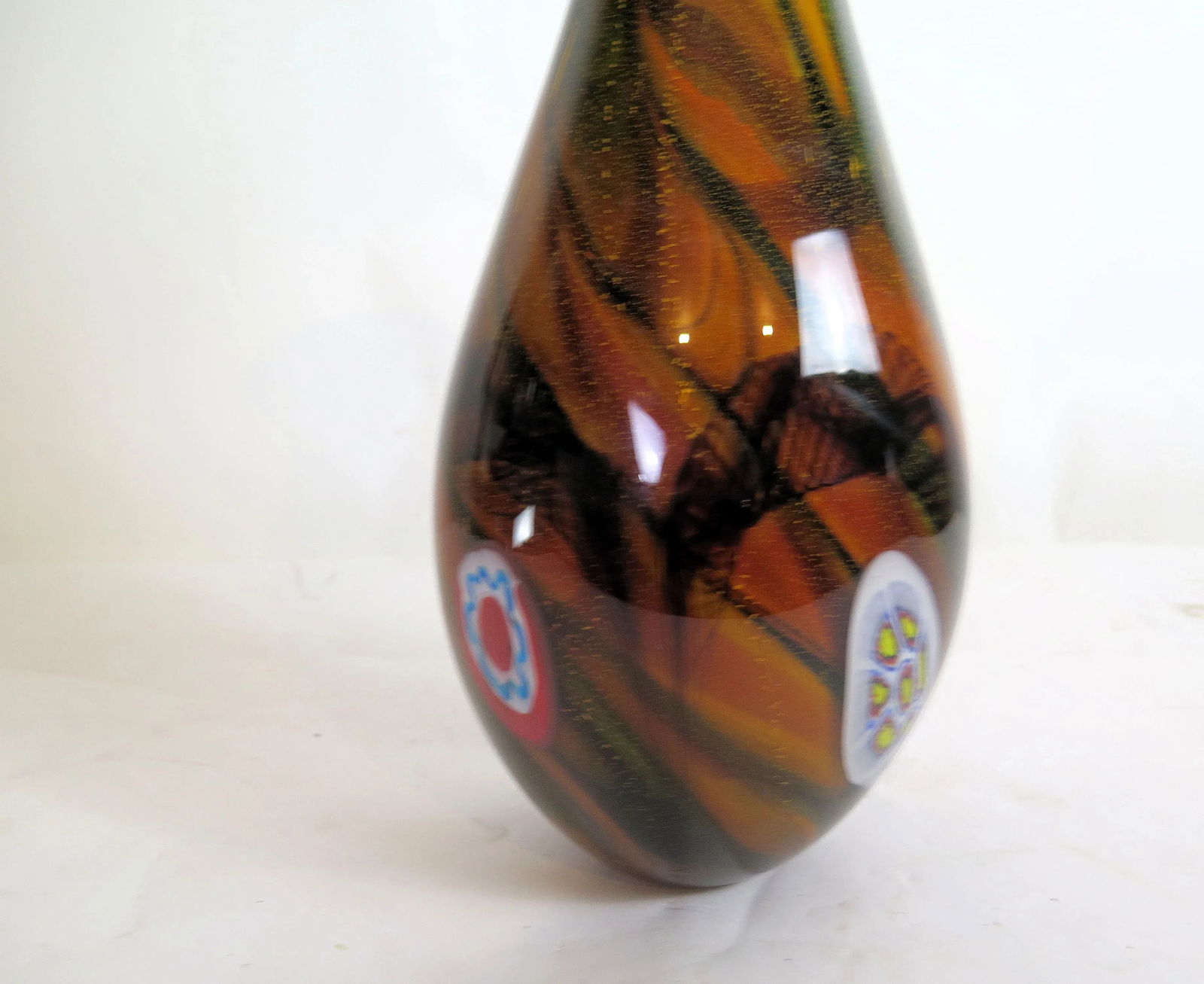 Multiple Color Hand Blown Italian Murano Style Vase - 3