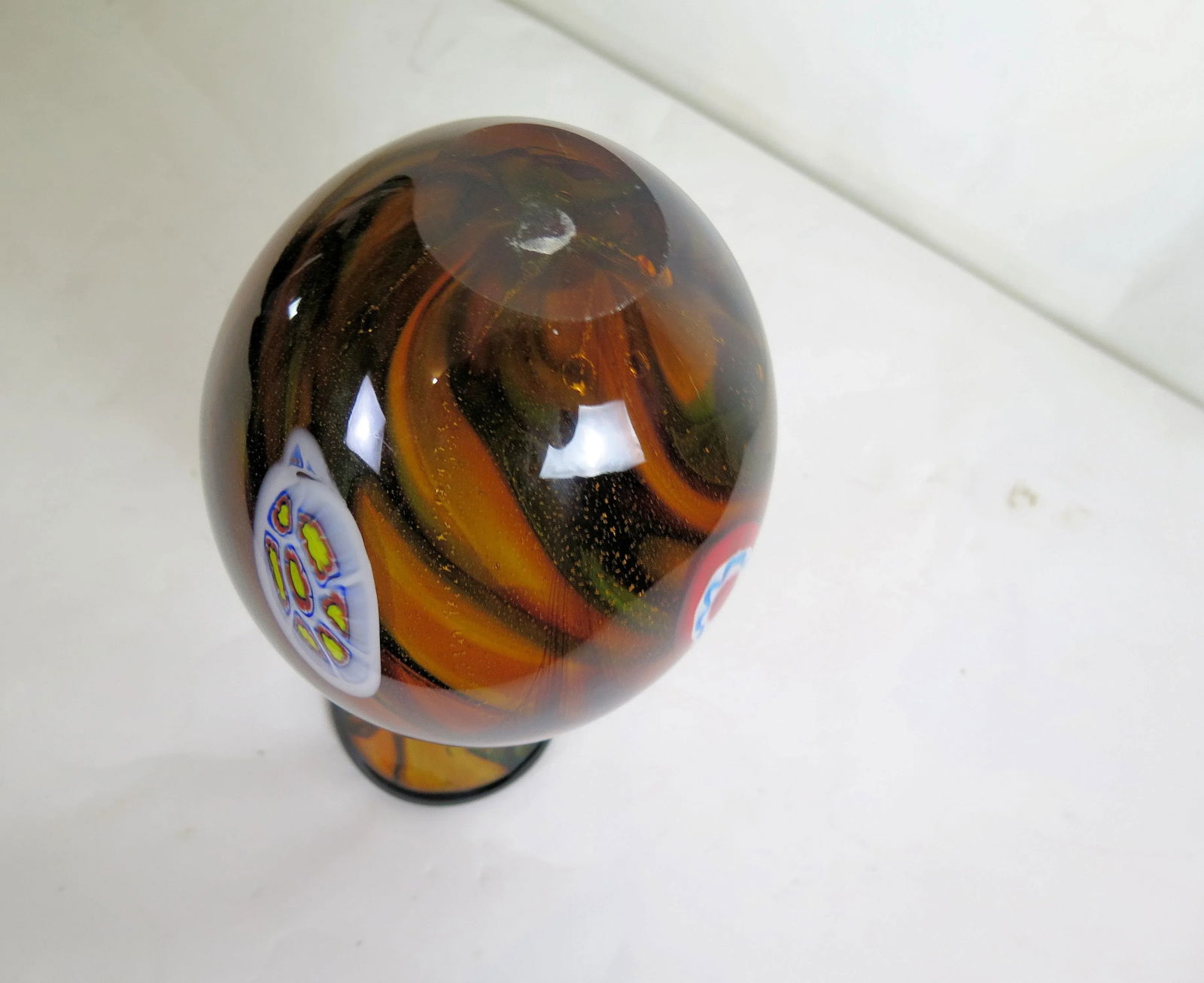 Multiple Color Hand Blown Italian Murano Style Vase - 5
