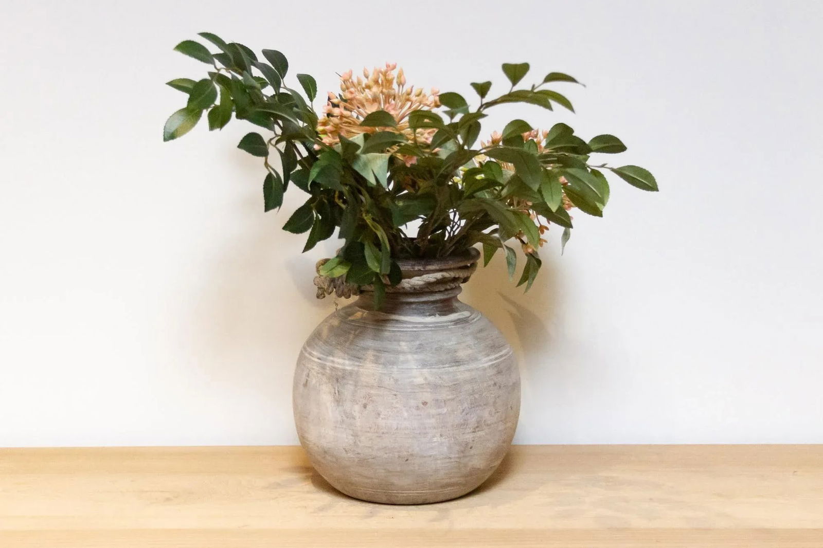 Vintage Indian Teak Water Pot-Nela - 2