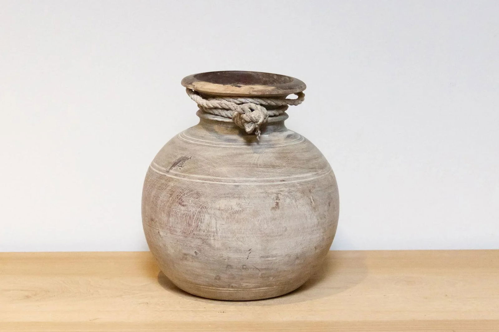 Vintage Indian Teak Water Pot-Nela - 3