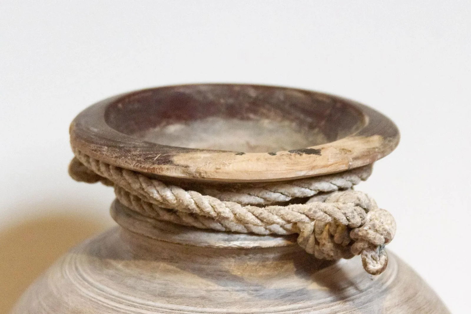 Vintage Indian Teak Water Pot-Nela - 6