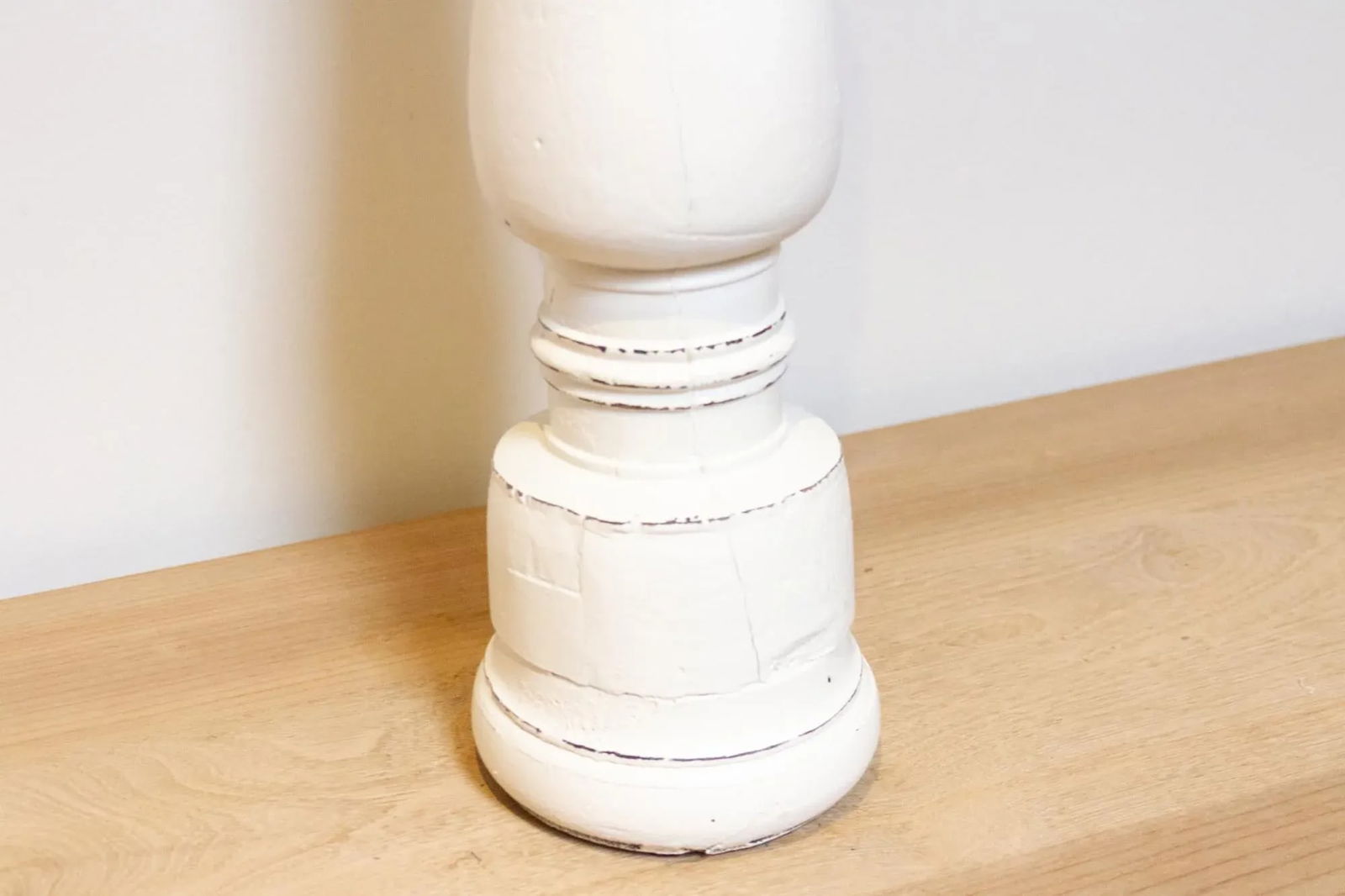 Antique White Painted Candle Holder - 5