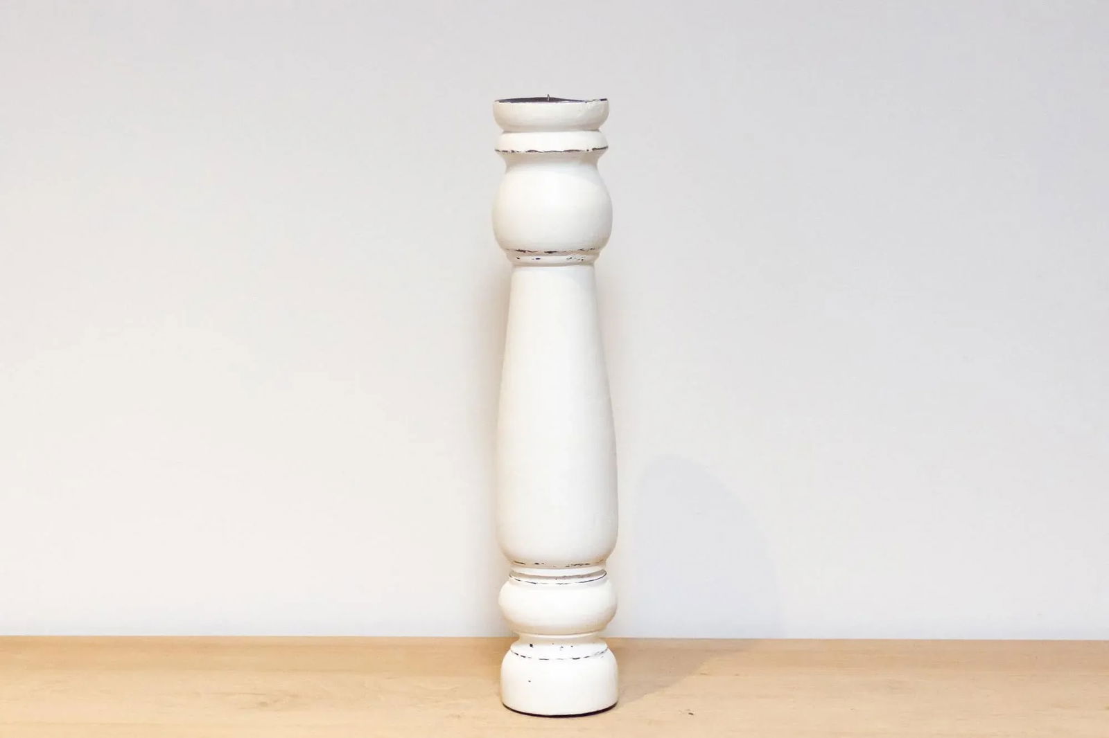 Charming Aged White Candle Holder - 5