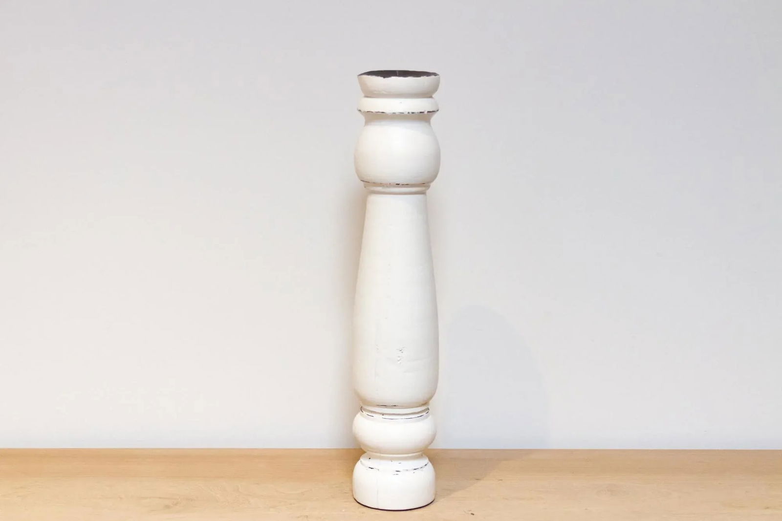 Charming Aged White Candle Holder - 6