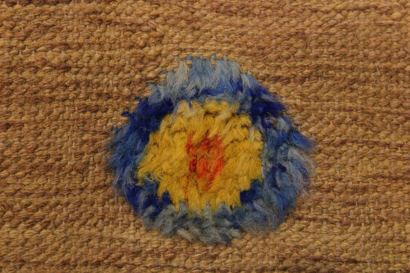 1990s 1990s Abstract Moroccan High-Low Tan/Green Wool Rug - 8'10'' X 11'4'' - 7