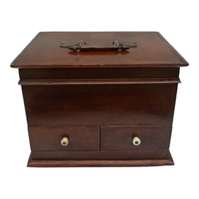 Antique Folk Art Hand Carved Jewelry Box or Trinket Box