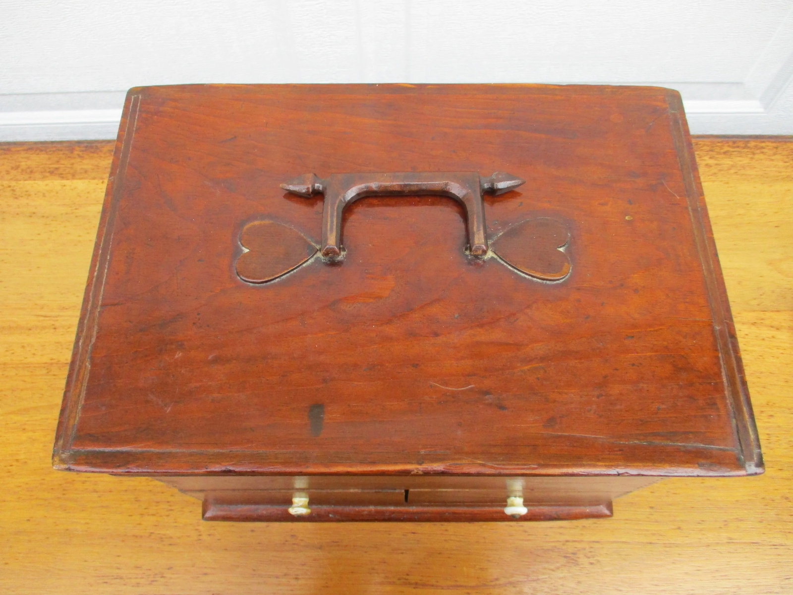 Antique Folk Art Hand Carved Jewelry Box or Trinket Box - 9