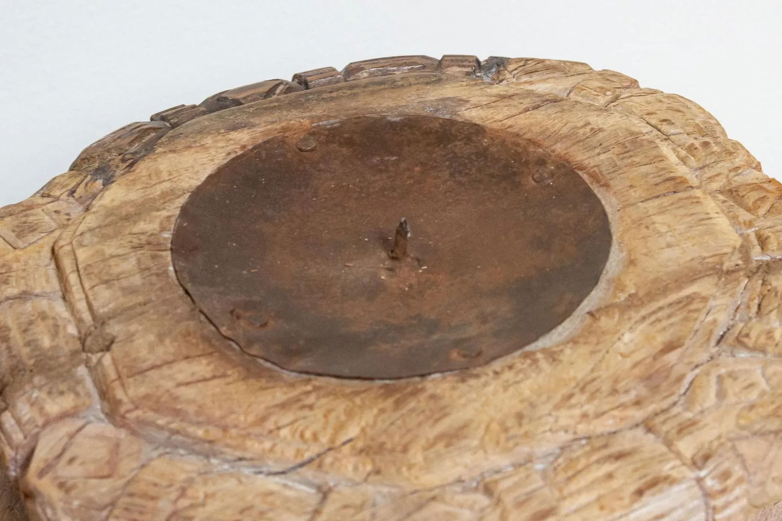 Aria Carved Wood Candle Holder - 4