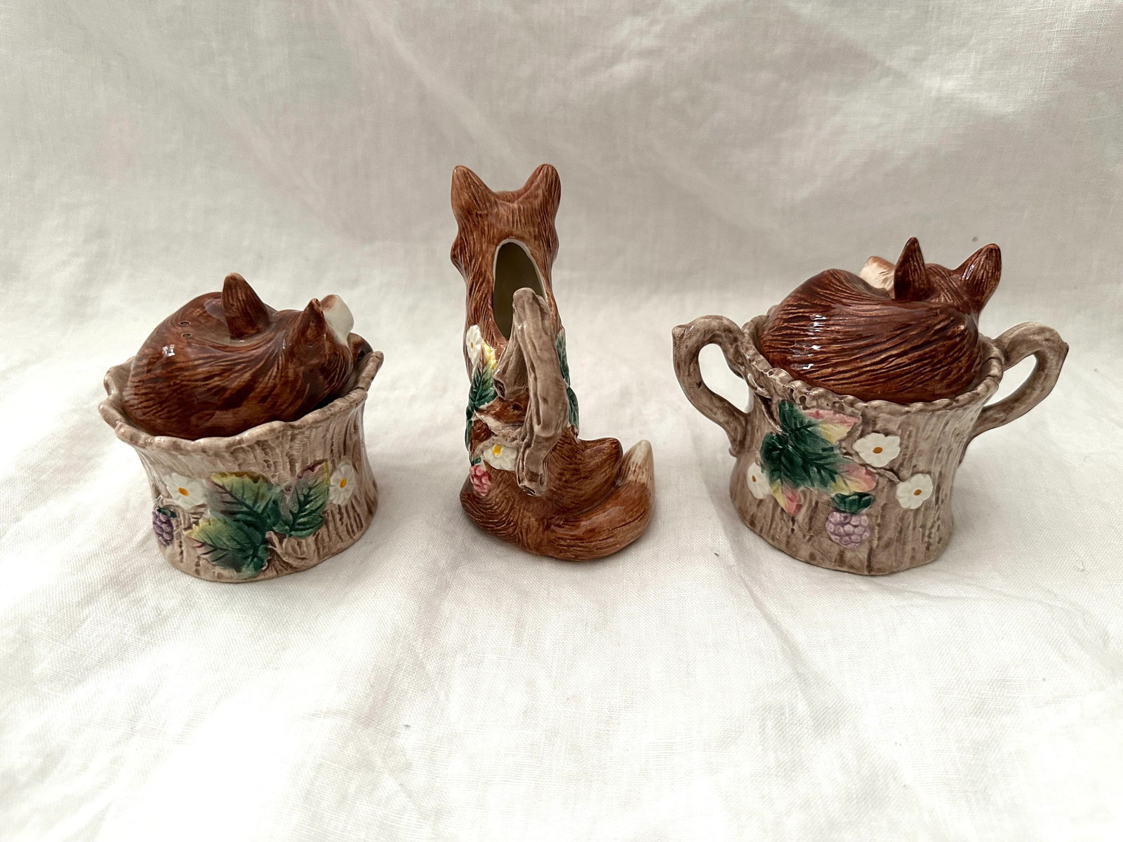 Fitz and Floyd Fox Cream/Sugar & Salt/Pepper Set - 2