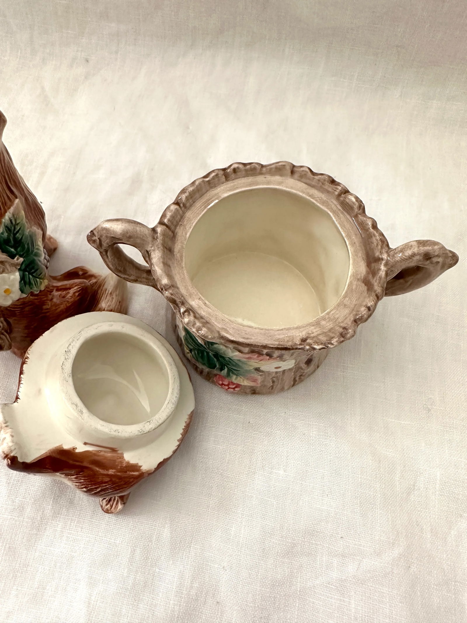 Fitz and Floyd Fox Cream/Sugar & Salt/Pepper Set - 6