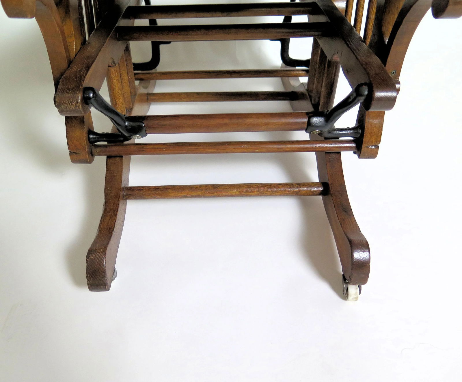 Antique Hunzinger Walnut Platform Rocker & Ottoman, 2 Pieces - 3