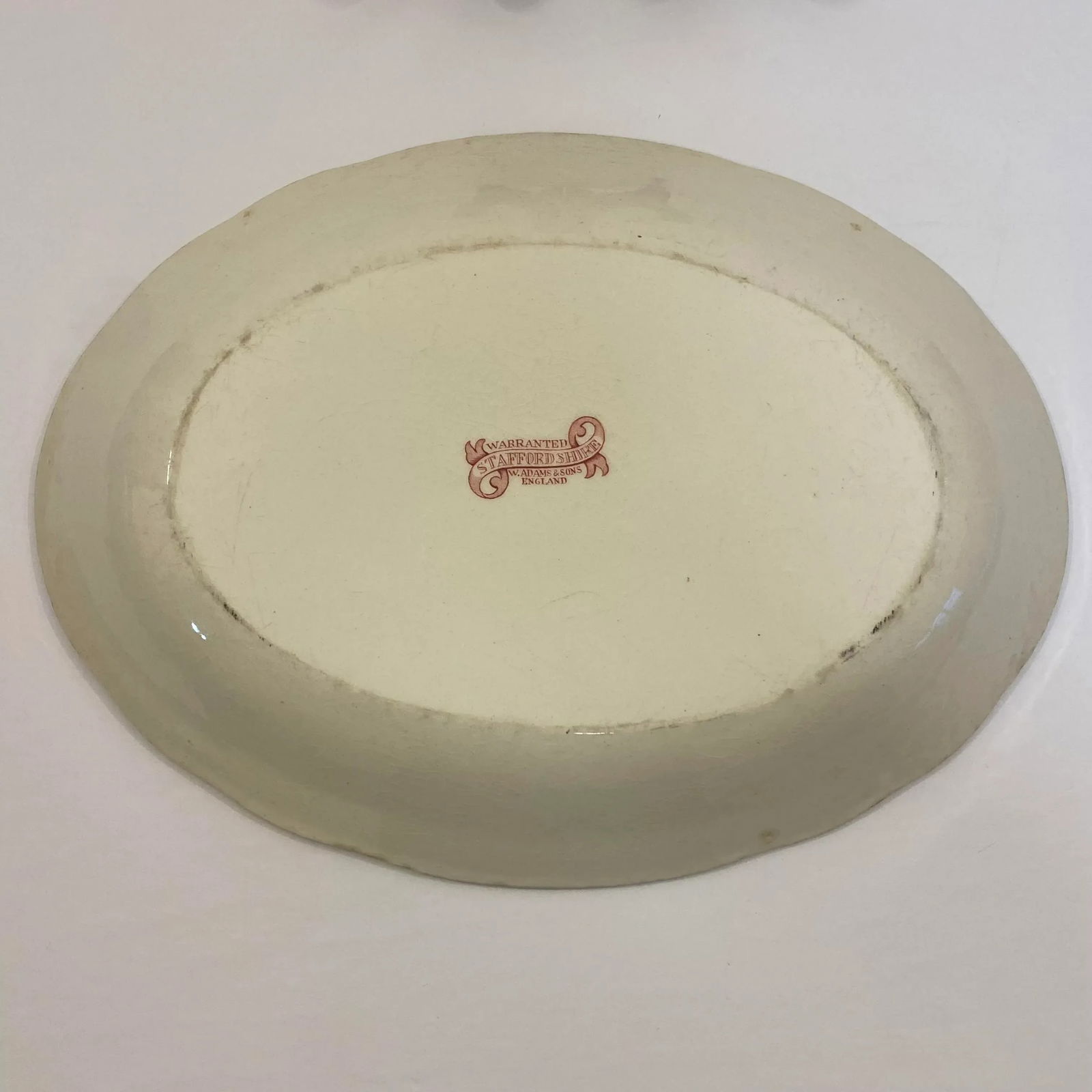 1890s Antique William Adams & Sons Red Willow Serving Platter - 6