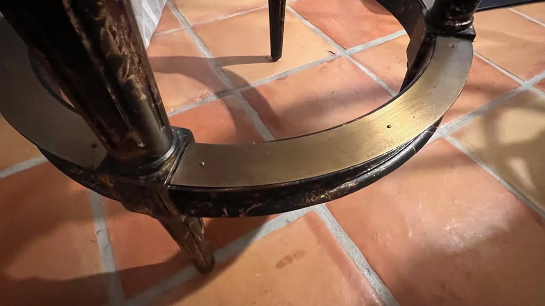 Pama Furniture Black and Gold Swivel Bar Stools - Set of 2 - 7