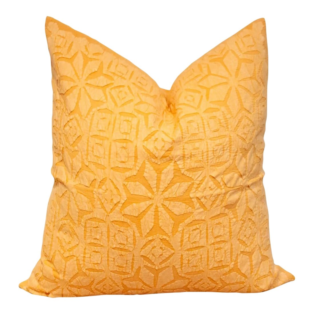 Citrine Handmade Pillow Cover: This vibrant decorative pillow cover features beautiful array of patterns, with hand crafted appliqué cut work, giving it a timeless appeal. Initially, this ancient Indian technique called appliq