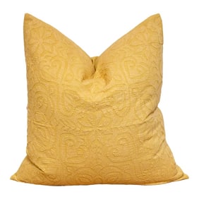 Yellow Tan Handmade Pillow Cover