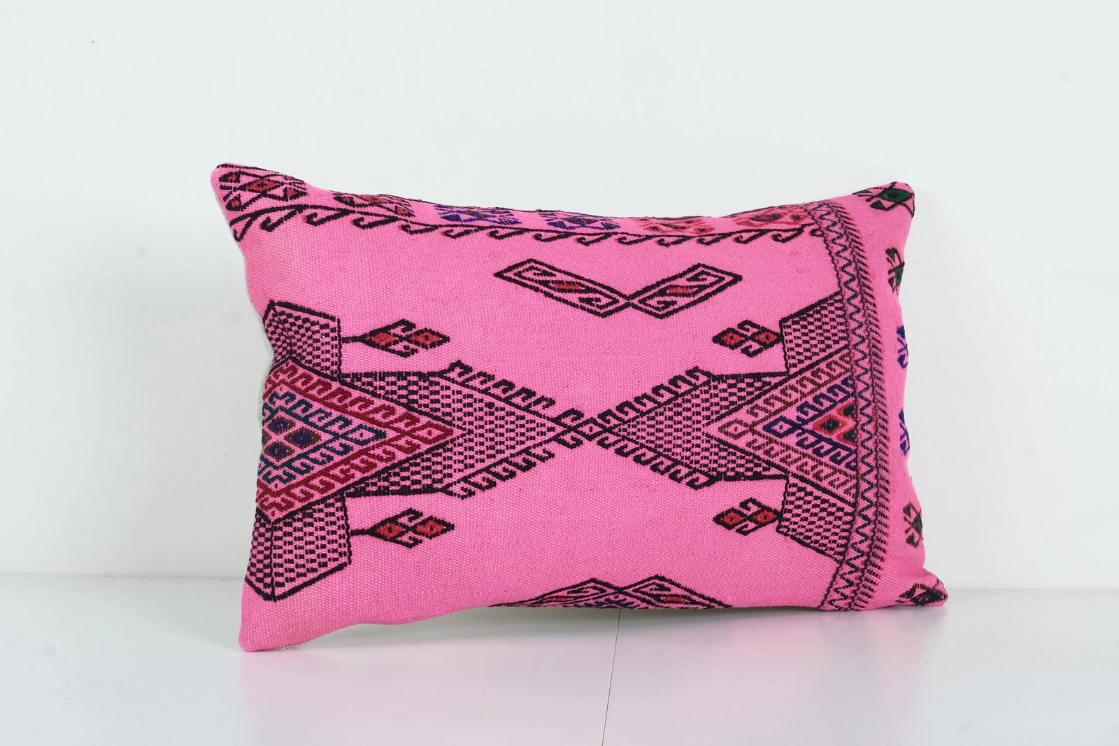Pink Kilim Rug Lumbar Pillow Cover - 2