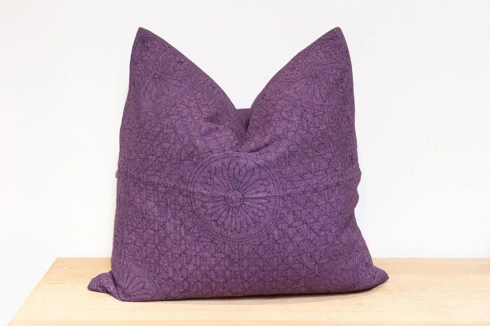 Ripe Plum Hand-Stitched Pillow Cover - 5