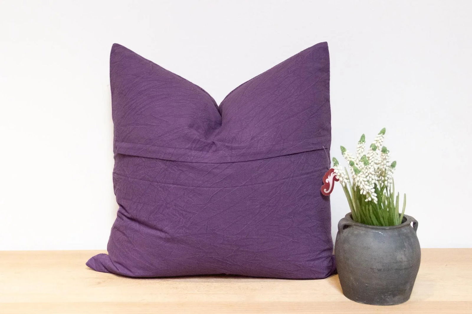 Ripe Plum Hand-Stitched Pillow Cover - 6